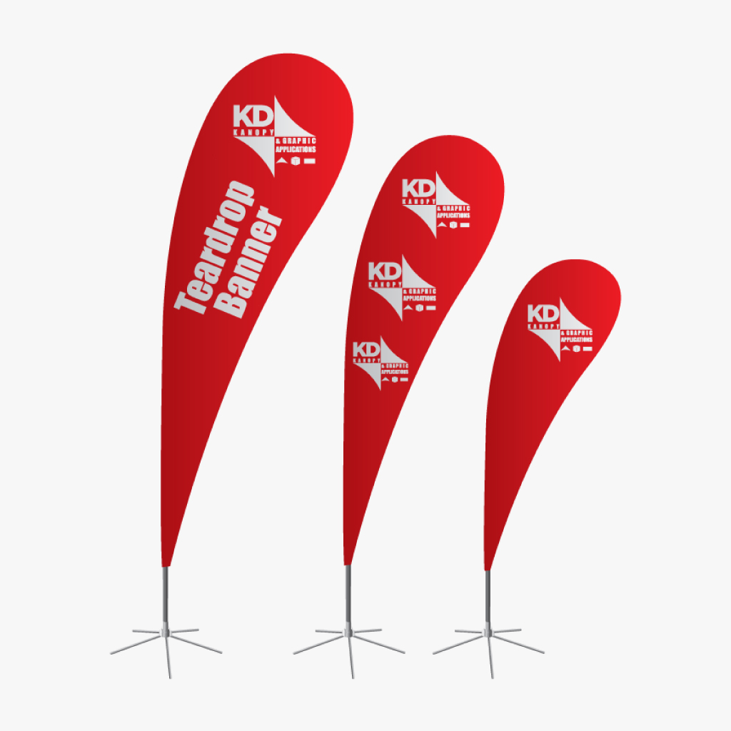 Tear drop banner