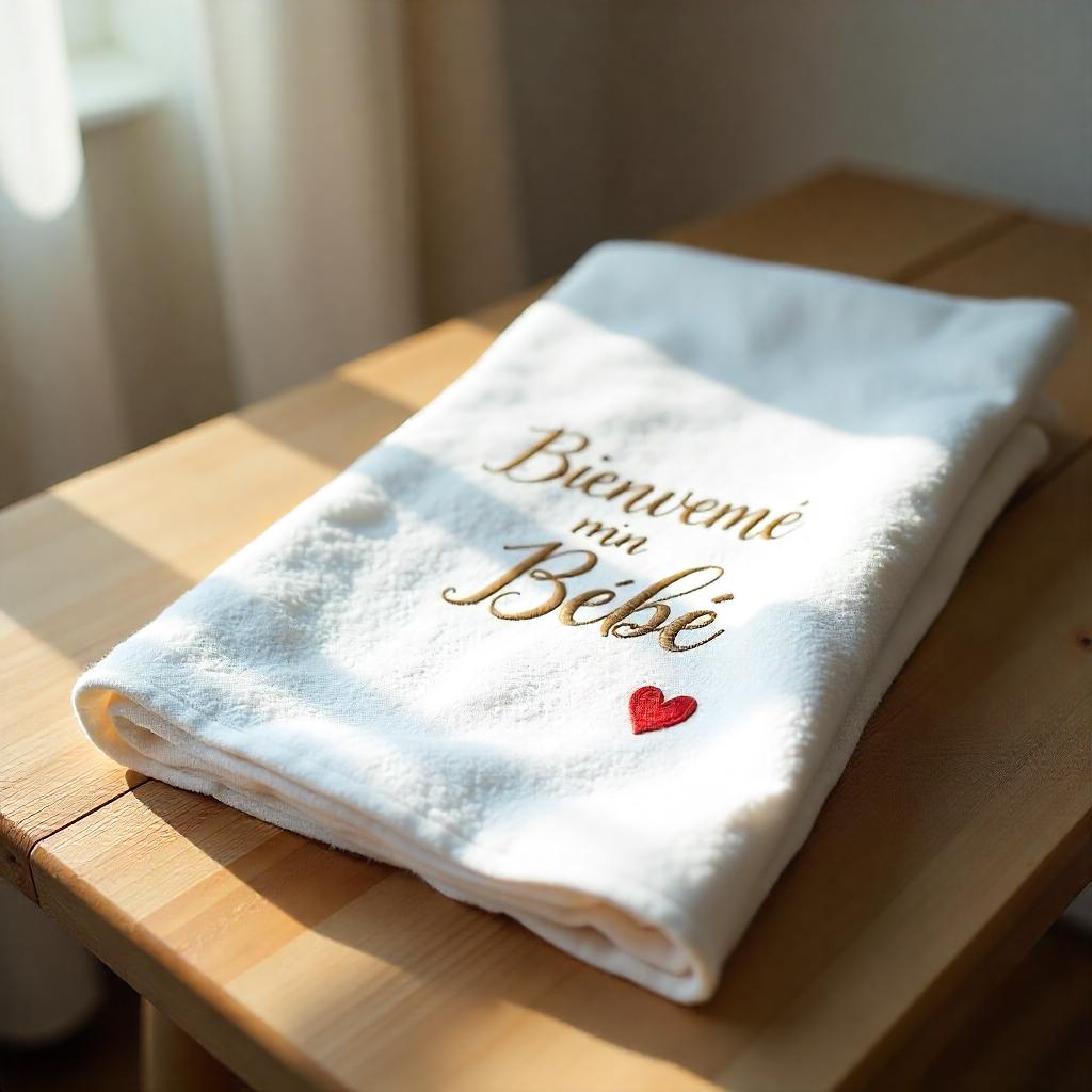 Serviette brodée